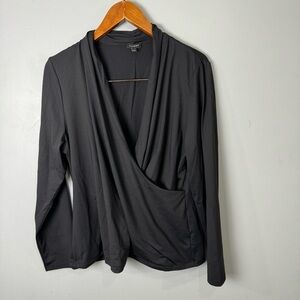 Talbots Black Wrap Blouse